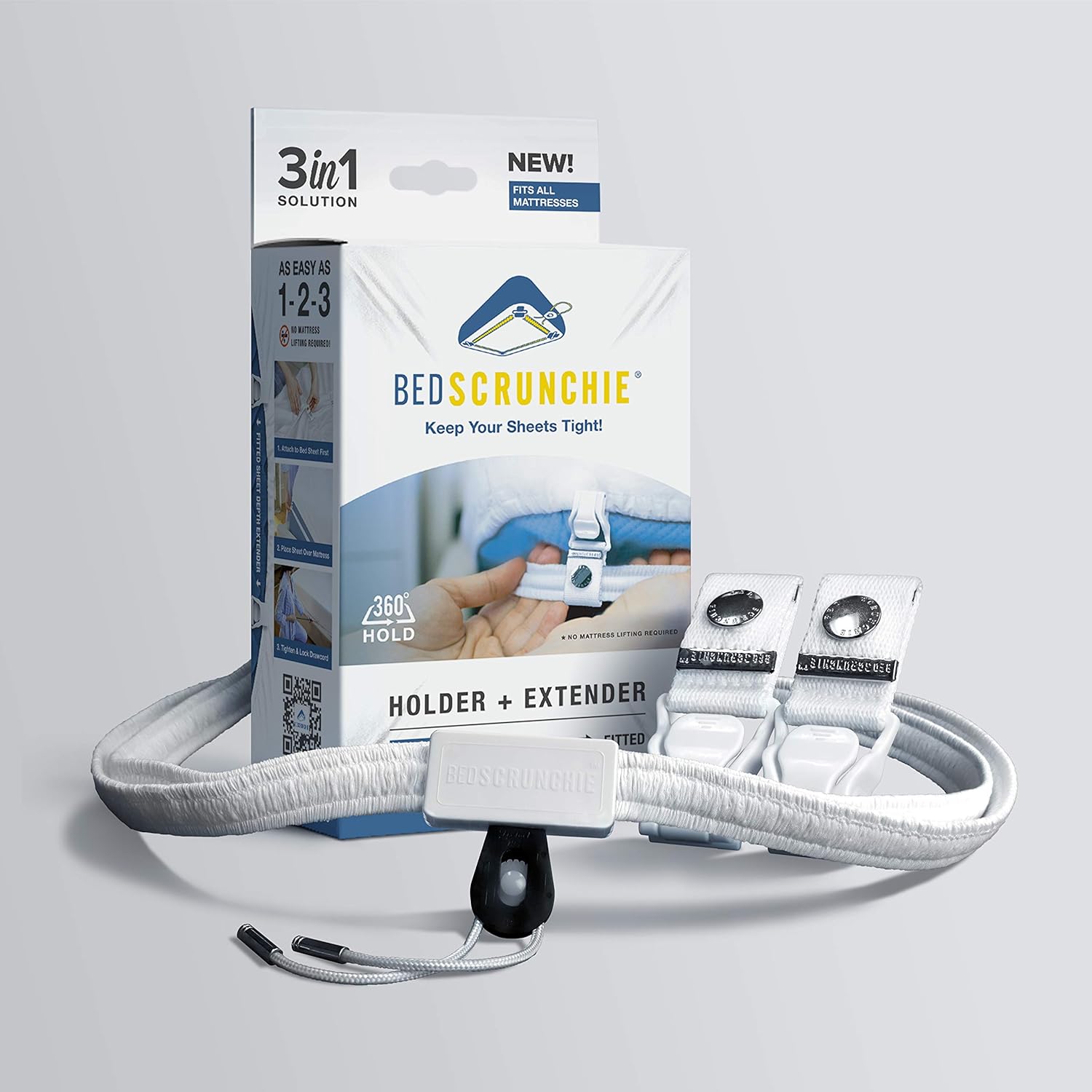 BED SCRUNCHIE Sheet Holder Straps - Heavy Duty Gripper Clips - Strengthened Parachute Cord - 360 Degree Bed Sheet Tightener - Strongest and Effective Extender - Ideal for All Mattress Sizes: Home & Kitchen