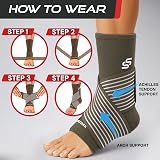 SS Sleeve Stars Ankle Brace with Removable Strap Mocha 10-12 in Medium view 7