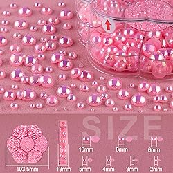 Nail Art Flat Back Half Round Pearl Kits 17, 1 Box