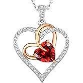 OOBEE Valentines Day Gifts for Her Moissanite Love Heart Pendant Necklaces for Women 925 Sterling Silver with Birthstone Zirconia, Ideal Birthday Anniversary Mothers Day Christmas Jewelry Gifts for Wife Mom Girlfriend