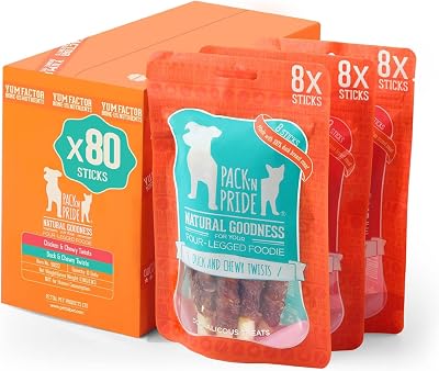 PACK'N PRIDE Dog Treats 10 Pack 90g Chewy Chicken Duck Low Fat