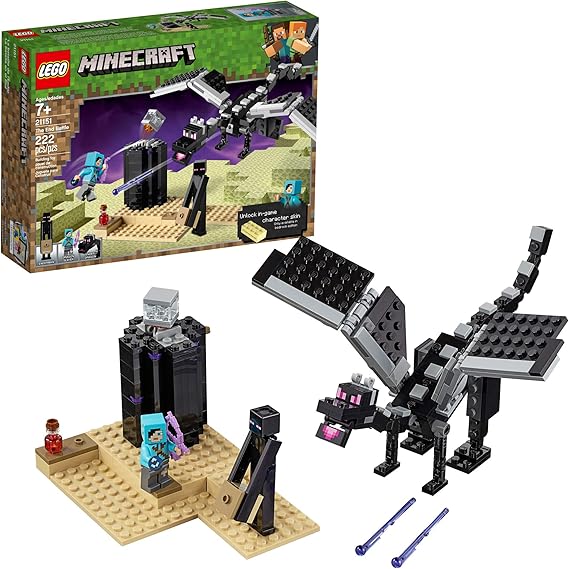 Lego minecraft heart of ender,lego minecraft the end battle 21151 ender dragon building kit includes dragon slayer and enderman toy figures 222 pieces