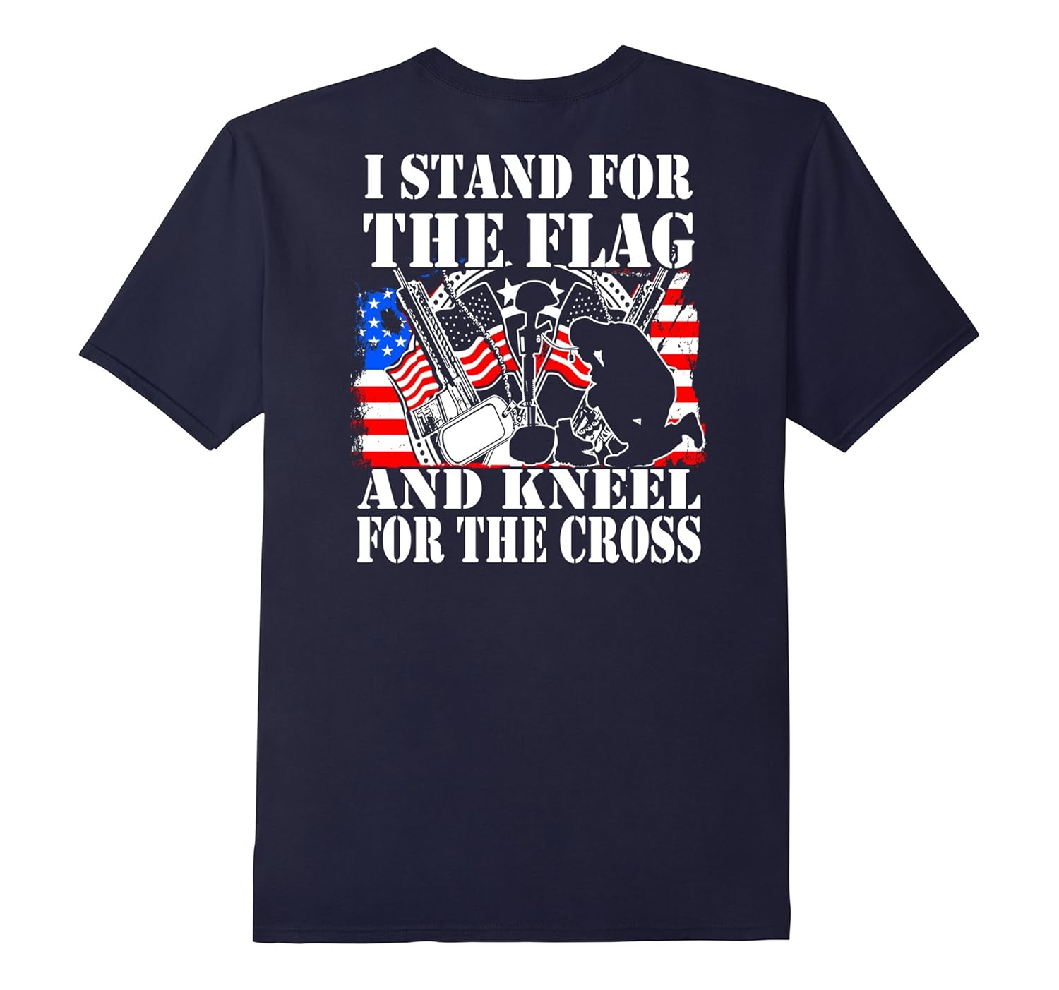 I Stand For The Flag And Kneel For The Cross Veteran T-shirt-ANZ