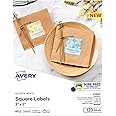 Avery Printable Blank Square Labels, 2" x 2", Glossy White, 120 Customizable Labels (22565)
