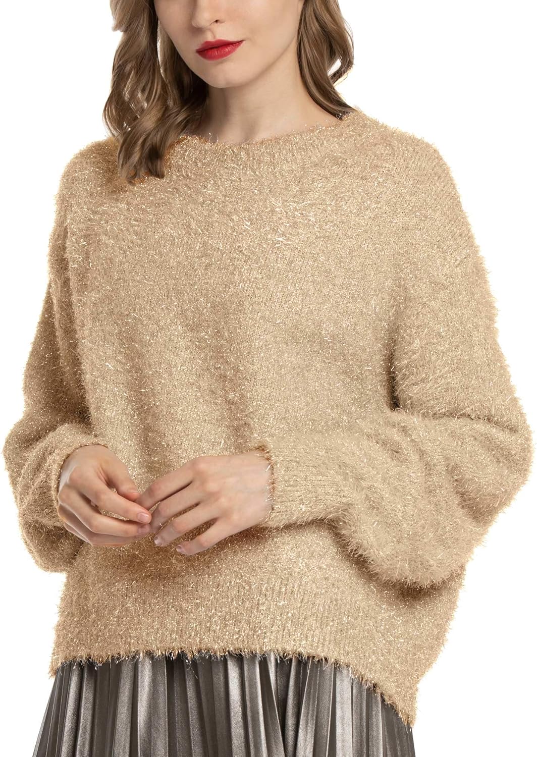 MessBebe Suéter de Manga Larga para Mujer, diseño navideño, Color