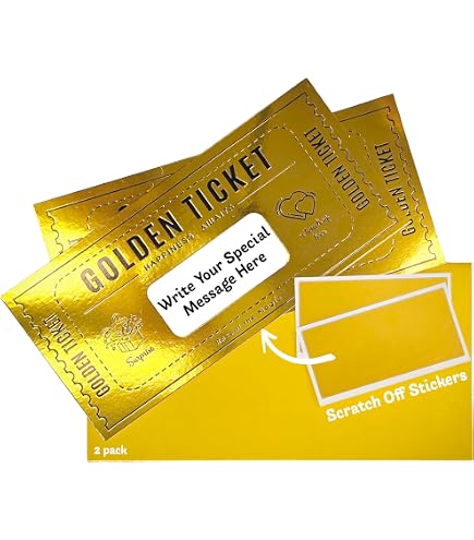 Gold Boarding Pass Scratch Off Tickets - 2 Set DIY Travel Gift With Envelopes