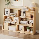 HOTAMO Expandable Solid Wood Bookshelf with Adjustable Design | Suitable for Narrow Space Corner Shelf
