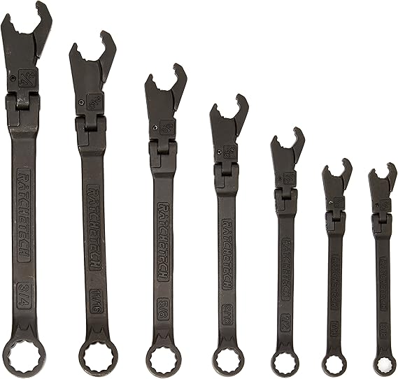 Ratchetech MCF117 7pc Imperial Flex Head Open end Ratchet Spanner Set