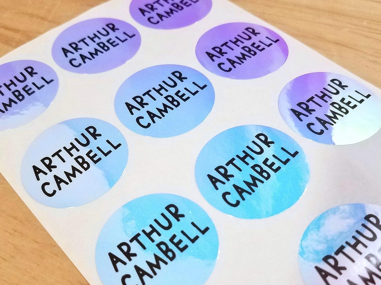 name printing stickers