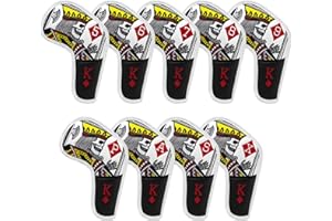 BAIRBRE Golf Club Covers Poker Diamond King Driver Cover Fariway Wood Headcover 3 Hybrid Head Covers Blade Putter Cover Malle