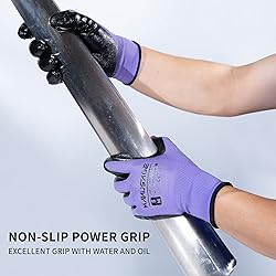 MANUSAGE Safety Work Gloves, Nitrile Work Gloves