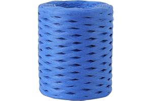 GZXUNFA 656 Ft Raffia Paper Ribbon for Gift Wrapping Ribbon, Raffia Natural Ribbon Bulk Packing Ribbon Raffia String - Twisted Paper Ribbon for Crafts Weaving 1/4 Inch Width (Blue)