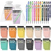 24 Sets Employee Appreciation Gifts Bulk Coffee Cup Sticky Notes with Inspirational Pens, Funny Notepads Motivational Ballpoint Pen Christmas Gifts for Coworker Teacher Nurse Office Supplies