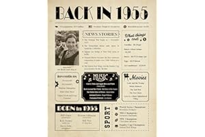 Back in 1955 Birthday Card - 70th Birthday Gift for Women or Men - 70th Birthday Decoration for Her or Him - Table Centerpiec