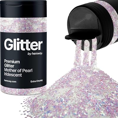 Hemway Mother of Pearl Iridescent Glitter 130g Extra Chunky Shaker