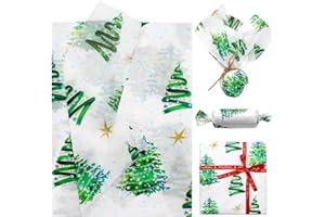 Benvo Christmas Tissue Paper 20x29 Inch - 20 Sheets Decoupage Craft Paper for Xmas Gift Wrapping, Flower DIY Art Projects Decorations(Hloiday Design)