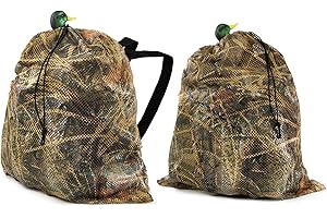 GUGULUZA Mesh Decoy Bags, Green/Camo Duck Decoy Bag for Goose/Turkey/Waterfowl/Pigeon, Light Weight Carrying Storage Backpack