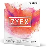 D'Addario Zyex Violin String Set, 3/4 Scale, Medium Tension