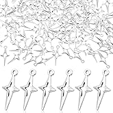 JIEYAO 200 Pcs Silver Star Charms, Silver Charm for Jewelry Making Metal Four-pointed Star Pendants Hollow North Star Charms Aesthetic Charm Connector for Earring Bracelet Necklace DIY Crafts Supplies