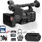 Sony 4K HDR 1" Sensor NXCAM Camcorder &amp; Card Reader Bundle | For Professional Video Production + 64GB Memory Card + HDMI Cable + Cleaning Kit + Card Reader + Cap Keeper + Memory Wallet