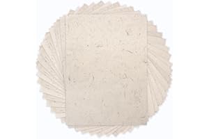 Benvo 50 Sheets A4 Natural Mulberry Paper Visible Leaves Fiber Rice Paper Printable Decoupage Tissue Paper Sheets for Writing