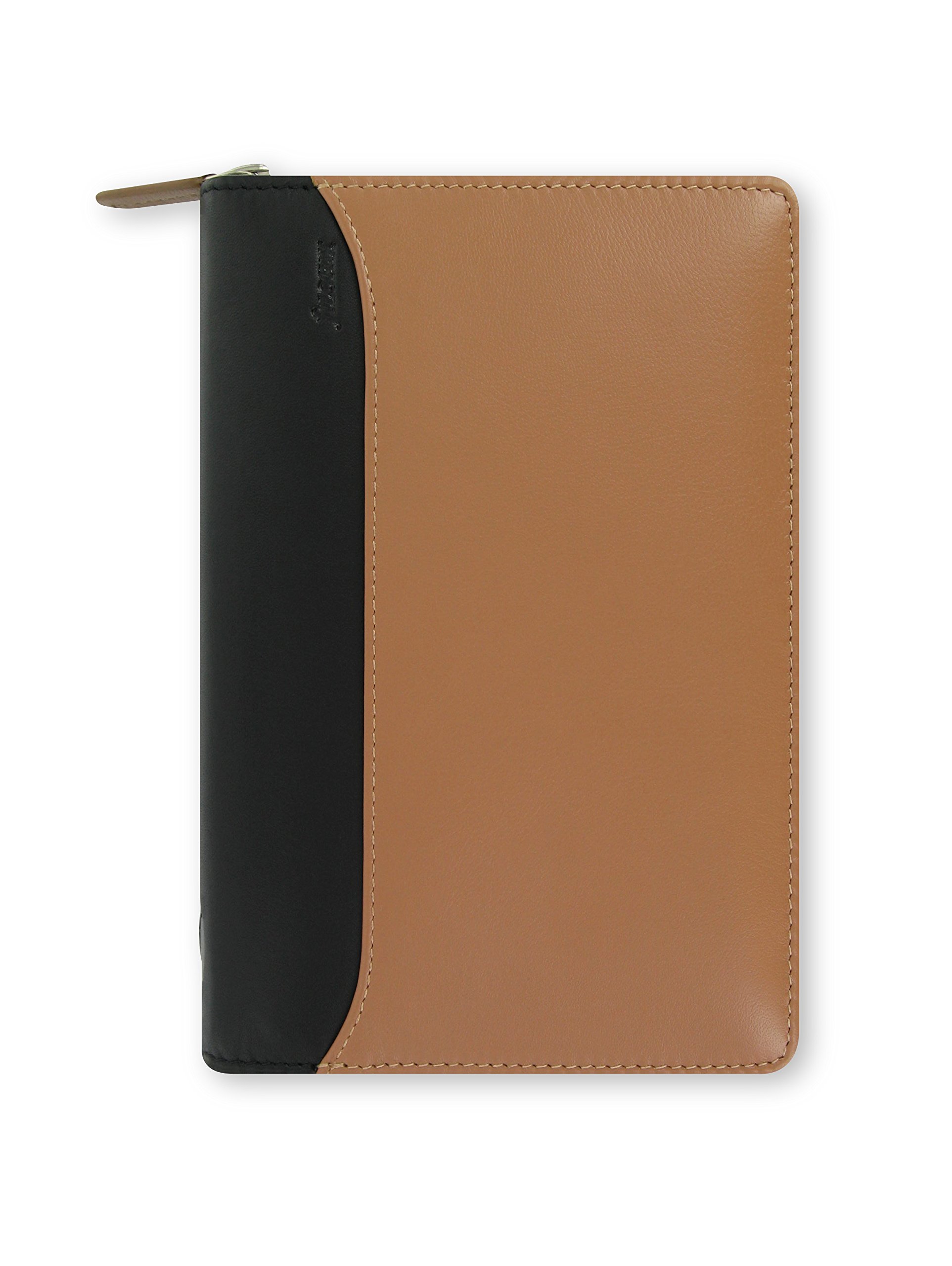 Filofax Personal Nappa Leather Zipped Organiser - Taupe/Black