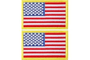 2 Pieces Tactical USA Flag Patch American Flag US United States of America Regular and Reverse Military Uniform Emblem Patche