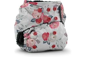 Kanga Care Rumparooz OBV Cloth Diaper Reusable One Size Pocket Diaper with patented Inner Double Gusset 2 pcs Bamboo Rayon Insert Soaker | Lily (6-40+ lbs)