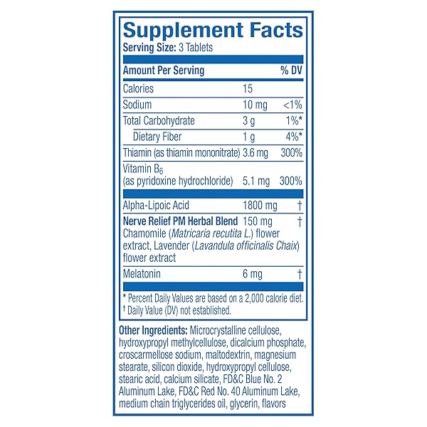 NERVIVE NERVE RELIEF PM, OCCASIONAL NERVE DISCOMFORT II, SLEEP AID, STARTS WORKING IN 7 DAYS, STABBING, BURNING, ALPHA LIPOIC ACID, MELATONIN, B VITAMINS, TURMERIC, GINGER, NERVIVE SUPPLEMENT, 30 CT