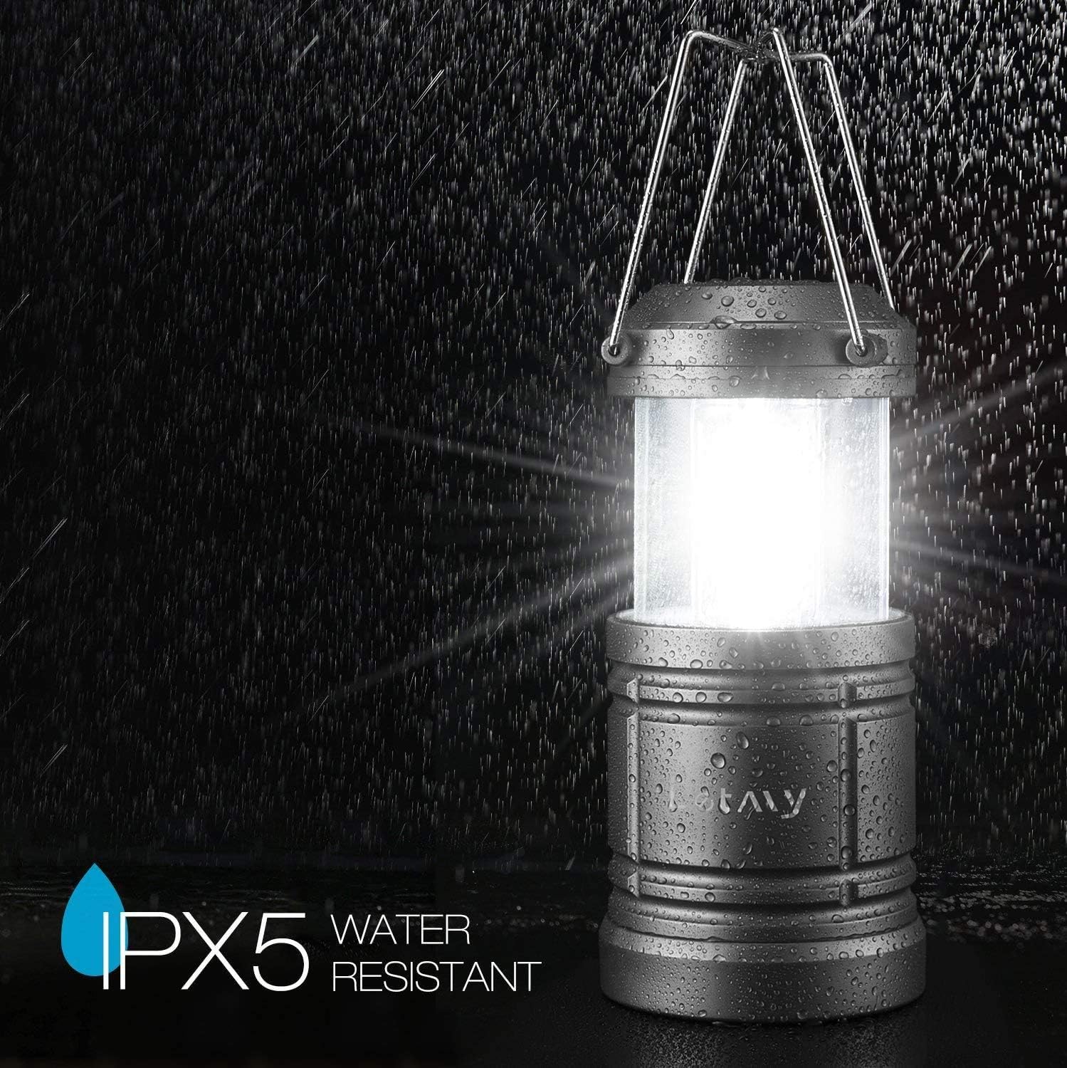 LETMY 2 Pack Camping Lantern with 6 AA Batteries - Magnetic Base - New COB LED Technology Emits 500 Lumens - Collapsible, Waterproof, Shockproof LED Lantern for Emergency, Hurricane, Storms, Outage: Home Improvement