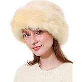 sy soul young Women's Leopard Faux Fur Hats Fluffy Bucket Hat Russian Style for Winter