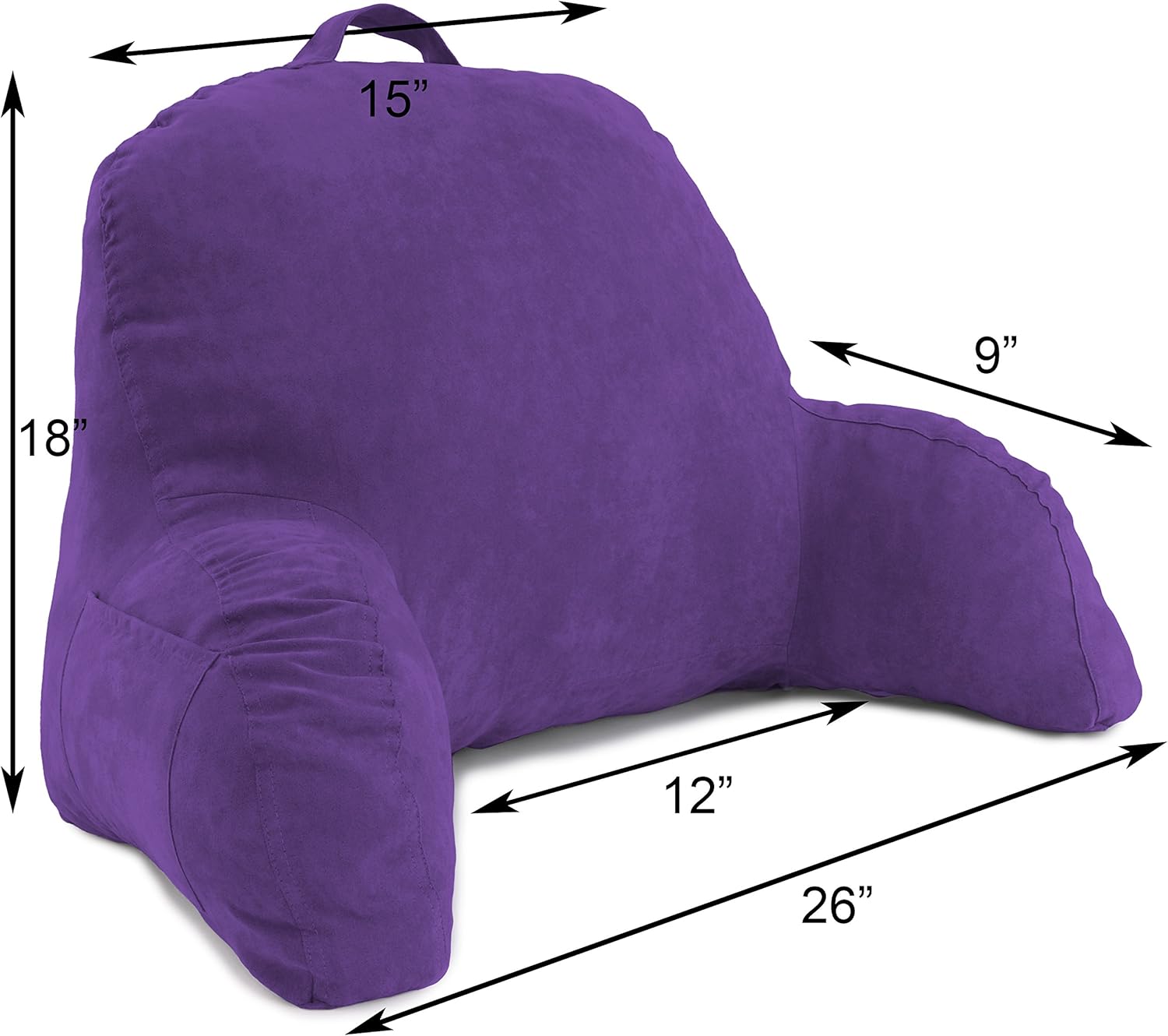 Deluxe Comfort Microsuede Bed Reading & Bed Rest Pillows, One Size, Light Purple: Home & Kitchen