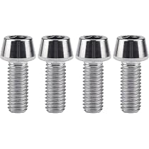 4x M8x45 Flanged Titanium Screws - 6AL4V Aerospace Grade 5 Hex Head Bolts | ACER Racing Brand