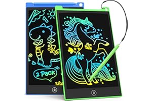 TECJOE LCD Writing Tablet, 8.5 Inch 2 Pack Colorful Doodle Board Drawing Tablet for Kids, Kids Travel Games Activity Learning Toys Birthday Gifts for 3 4 5 6 Year Old Boys and Girls, Blue Green