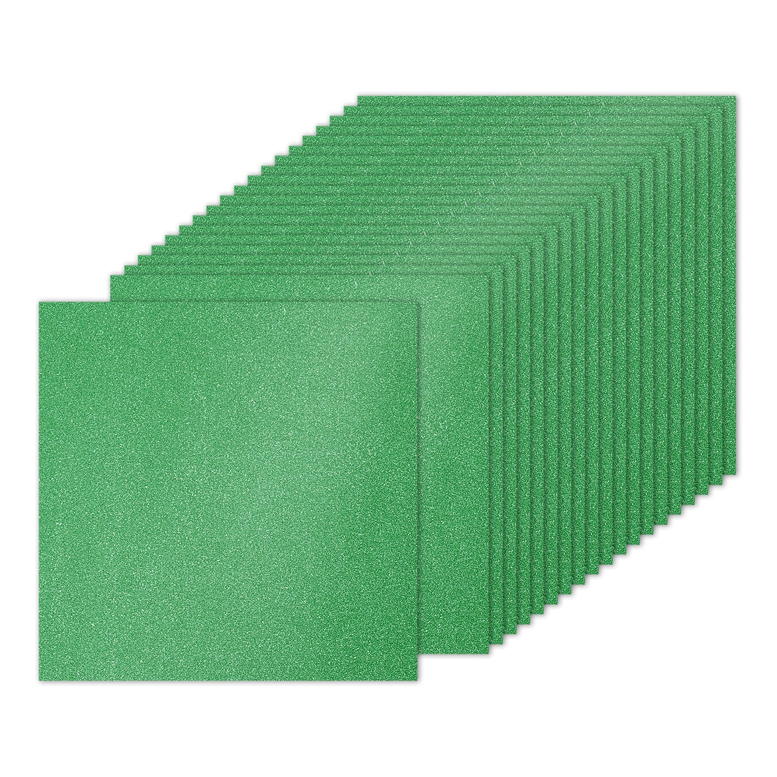 PATIKIL 20 Sheets Green Glitter Cardstock 10 x 10 in, Glitter Card Stock Paper Square Premium Sparkly Paper Craft Cardstock Paper 250gsm for Scrapbook Card DIY Art Wedding Party