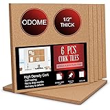 ODOME Cork Board Tiles 12”X 12” – 1/2” Thick Cork Board – Bulletin Board – Pin Board Decoration for Pictures,Ultra Strength A