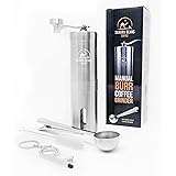 Sahara Beans Manual Coffee Grinder With Adjustable Setting– Conical Burr Grinder & Brushed Stainless Steel Whole Bean Burr Co