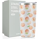 Onebttl Peach Gifts for Women/Girls, Unique Design Peach Glitter Tumbler with Lid & Straw, for Christmas, Birthday, Perfect Gifts for Peach Lovers, Cute Peach Lover Gift