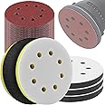 85 Pack Orbital Sander Interface Pads Hook and Loop - Upgraded Foam Sanding Pads with 5 Inch 8 Holes Soft & Hard Sponge Cushion - Surfprep Sander Backing Pad Sandpaper for Flexibility & Balancing