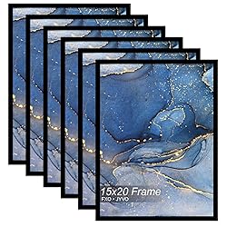 Fxojyvo 15x20 Picture Frame Set of 6, Black Frame