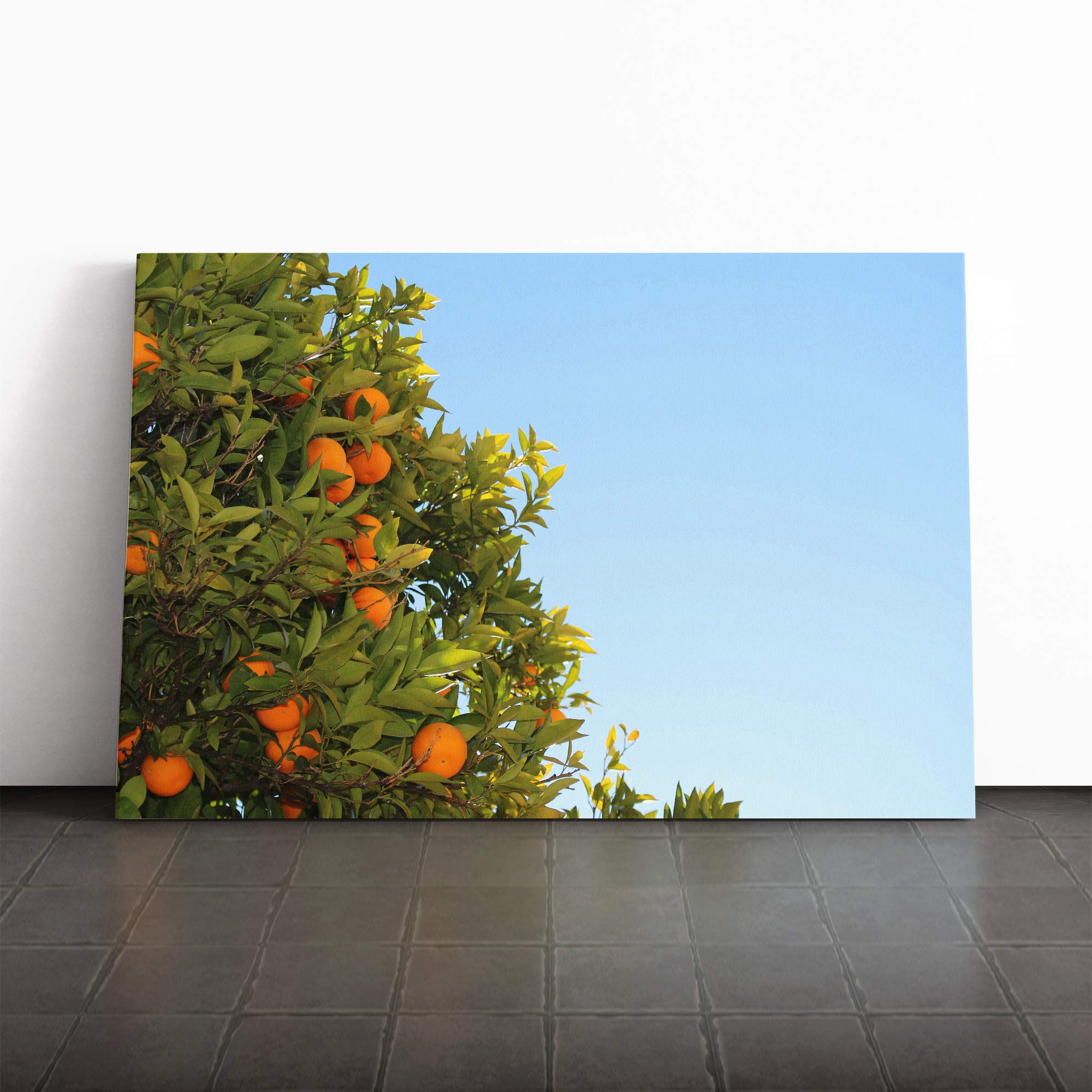 Orange Tree Canvas Print | Gallery Wrapped 30mm Frame Wall Art | 20x14 inches | Ready to Hang | Modern Landscape Picture | Living Room Bedroom Lounge Office