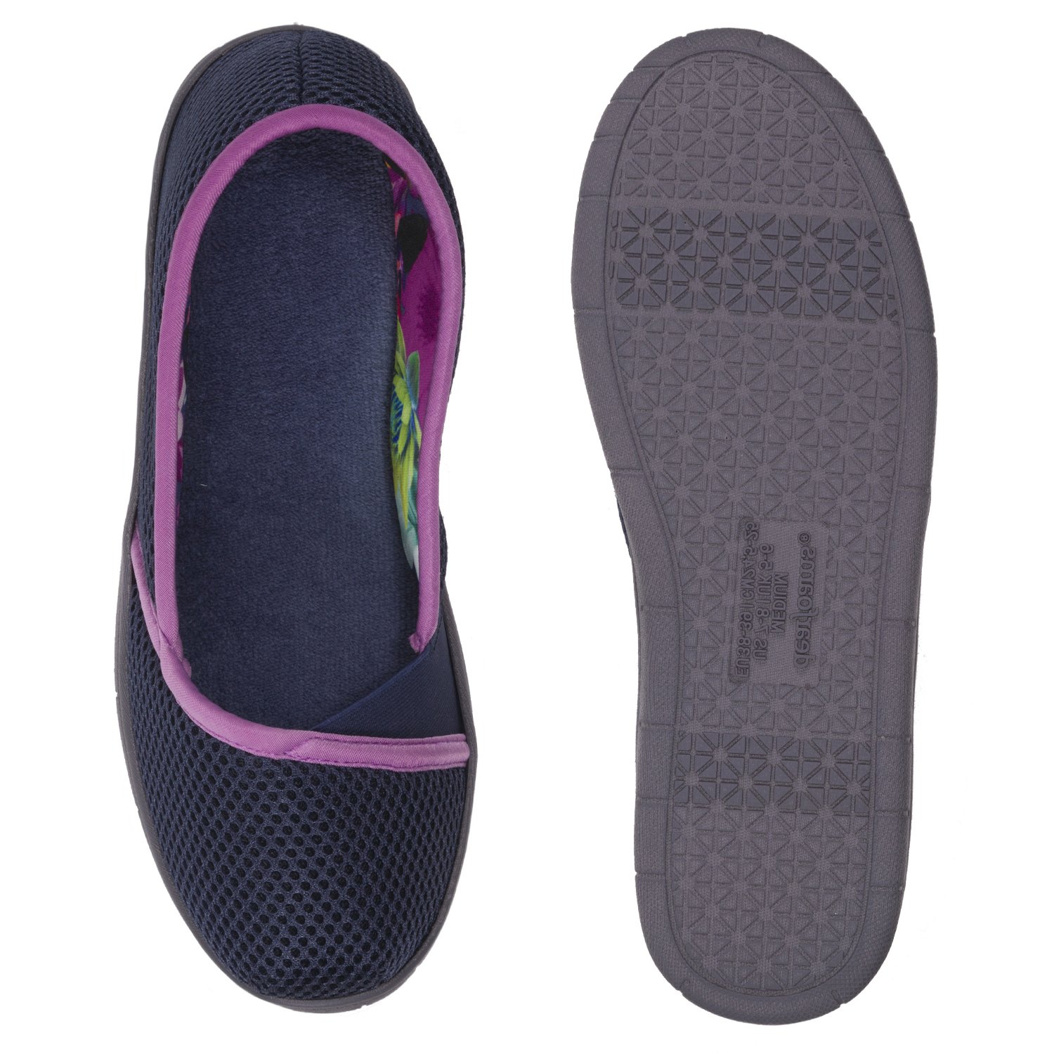 dearfoams active mesh espadrille ballerina