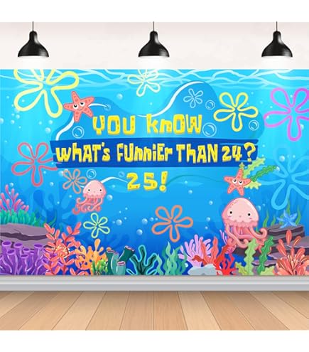 8x6FT Under The Sea Birthday Backdrop - Ocean Theme Photo Background With Jellyfish & Seaweed