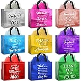 Kacctyen 36 Pcs Employee Appreciation Gift Bags Bulk Reusable Non-woven Gift Bags with Handles and Tissue for Thanksgiving Christmas Team Coworker Staff,11 x 13 x 5 Inch