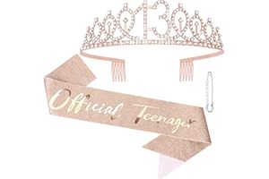 Semato 13th Birthday Sash and Tiara Kit- 13th Birthday Decorations for Girls