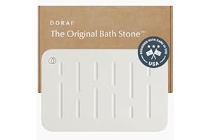 Dorai Home Bath Stone Mat 23.6"x15.4" – Luxury Diatomite Stone Mat, Quick-Dry, Non-Slip, Rain Sandstone