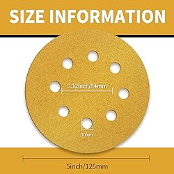 Keeimp 100 Pcs 5 Inch Sanding Discs Hook and
