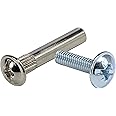 25 Pack Multipurpose Furniture Screws Cabinet Panel Connector Binding Barrels, 27mm (1-1/16") Sleeve with 16mm (5/8") Universal Head Inter Screws, M4 Bolts
