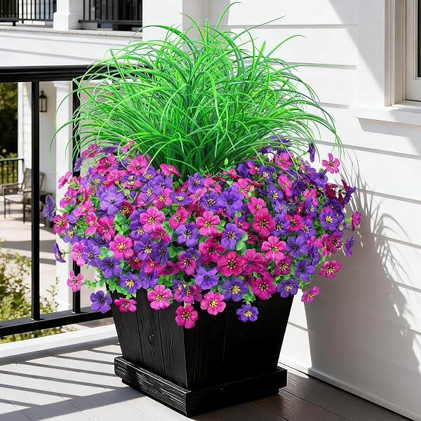 ARTIFICIAL FLOWERS FOR OUTDOORS UV RESISTANT, 14 BUNDLES...