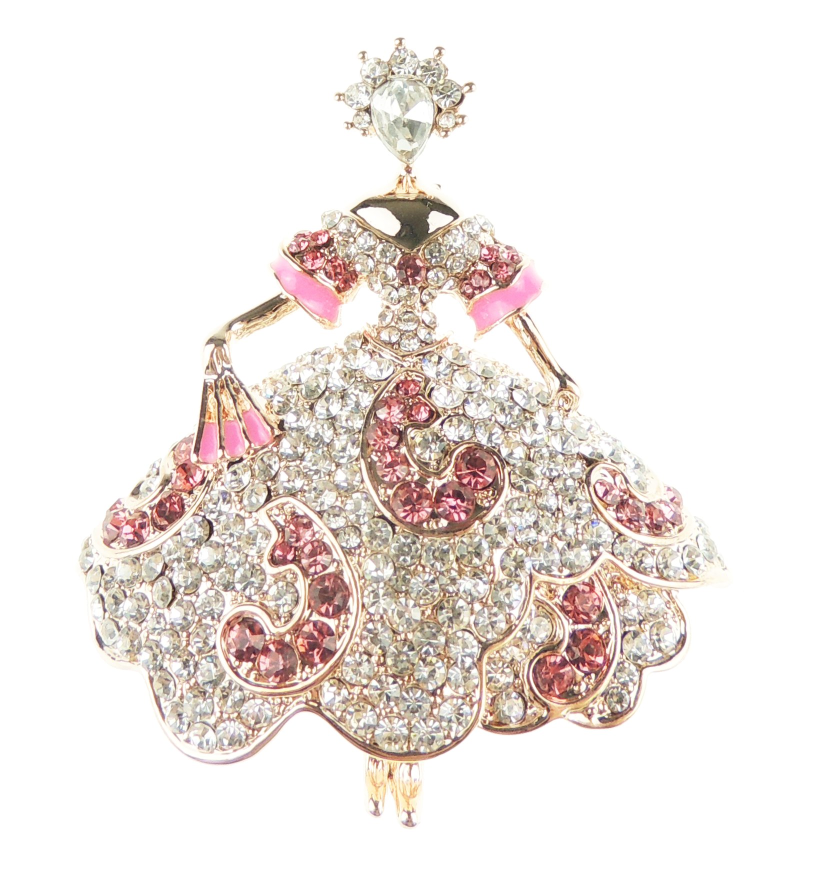 Sparkly Bridal Wedding Christmas Birthday Gift Coat Scarf Coat Jacket Shawl Diamante Rhinestone Crystal Brooch Badge Breastpin Corsage Pin Ballerina Dancer Butterfly Fairy Angel Wings Pink